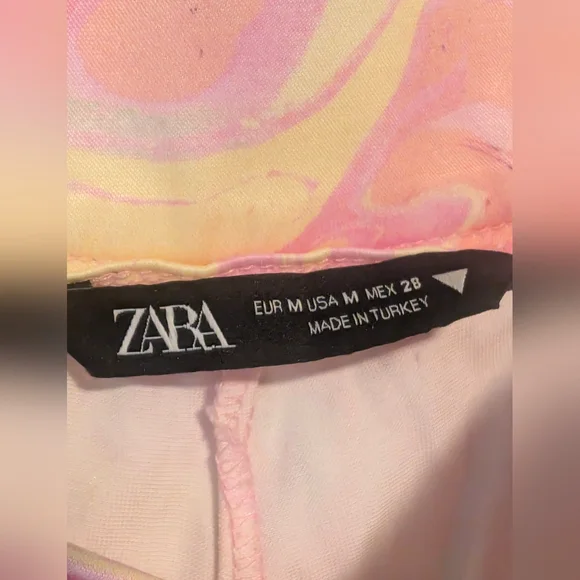 Zara Retro Womens Flare Pants With Flowers & Split Bottom Size Medium New No Tag - Picture 8 of 16